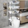 Étagère de Rangement pour Toilettes 3 couches, ajustable en Acier Inoxydable - Blanc