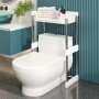 Étagère de Rangement pour Toilettes 3 couches, ajustable en Acier Inoxydable - Blanc