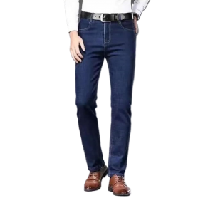 Pantalon Jean pour homme Calvin Klein 34W x 32L, coupe droite, bleu foncé, style décontracté