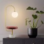 Veilleuse, Lampe de table Hsyile avec ports USB et chargeur sans fil , contemporain laiton brossé