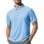 Polo décontracté unique Pilot pour homme 100%, (Bleu ciel) Manches courtes élégance look casual