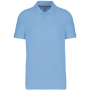 Polo décontracté unique Pilot pour homme 100%, (Bleu ciel) Manches courtes élégance look casual