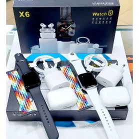 Pack de montre connectée X6 Ultra avec combinaison, Airpods, adapteur pour smartphone