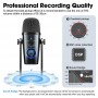 Microphone USB Professionnel Jmary MC-PW10, Plug and Play , Sans fil, Volume et Écho, Moniteur en Temps Réel