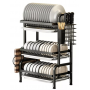Egouttoirs Support assiettes de cuisines 3 niveaux, Multifonctionnel en metal