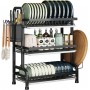 Egouttoirs Support assiettes de cuisines 3 niveaux, Multifonctionnel en metal