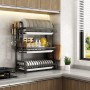 Egouttoirs Support assiettes de cuisines 3 niveaux, Multifonctionnel en metal