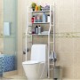 Étagère de Rangement métallique pour Toilettes 3 couches, ajustable en Acier Inoxydable - Blanc