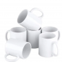 Pack De 6 Tasses À Café Blanches en Céramique, Grande Poignée 325 ml