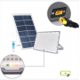 Projecteur de lumière, LED Solaire EURONET 1000W, IP65 Blanc Froid (6000K - 8000K), avec télécommande