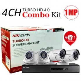 Kit de 4 caméras de surveillance, HIKVISION Turbo HD DVR, 720p, 2MP, 4.0 CCTV