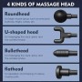 Pistolet de massage électrique KH-740, 6 têtes, 20 niveaux d’intensité, relaxation musculaire profonde