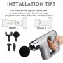 Pistolet de massage électrique KH-740, 6 têtes, 20 niveaux d’intensité, relaxation musculaire profonde