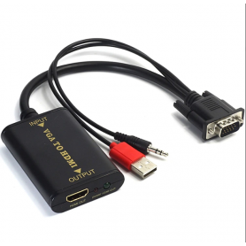 Adaptateur VGA vers HDMI Portable avec Sortie 1080P HD Audio TV AVPC