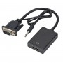 Adaptateur Convertisseur HDMI vers VGA 1080p avec Câble Audio 3,5 mm