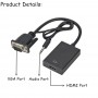 Adaptateur Convertisseur HDMI vers VGA 1080p avec Câble Audio 3,5 mm