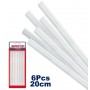 Pack de 6 Bâtons de Colle pour Pistolet à colle chaude EGGS20601, en Résine pétrolière, 11.2 mm, 20 cm