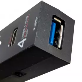 Hub USB 3.1 à 4 Ports avec Interrupteur - IE70P U3-29A, USB Type-A, USB Type-C, Câble USB intégré de 20 cm