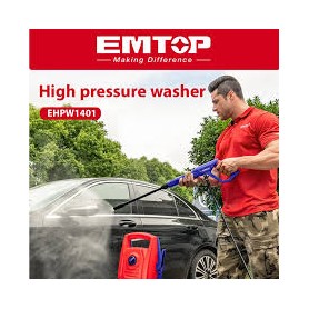 Nettoyeur Haute Pression EMTOP EHPW1401, 1400W, 130 Bar (1900 PSI), 5.5 L/min, Système d'Arrêt Automatique
