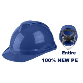 Casque de Sécurité ERMTOP ESHT0221 Bleu, ajustable en polyéthylène haute densité, protection renforcée