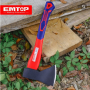Hache EMTOP EHAMAX0600, à Tête forgée en Acier au carbone 45, Manche en fibre de verre