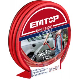 Tuyau PVC diamètre 1/2" EMTOP EPHE122001, 20 mètres, 300 psi, opaque de qualité légère