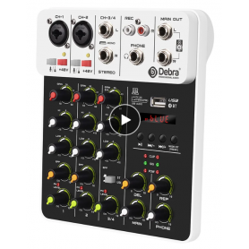 Mini table de mixage Audio Portable à 4 Canaux, Interface Audio pour l'Enregistrement sur PC - V4