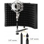 Bouclier d'Isolation Microphonique, Réflecteur de Mousse Absorbante pour Micro Studio, 1,7 pouces d'épaisseur