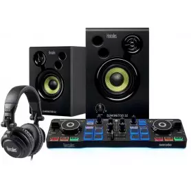 Kit Studio Hercules DJStarter Kit, double decks, 60 watts, compatible, Mac et Windows