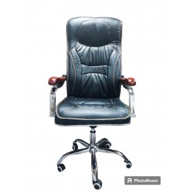 Fauteuil de Bureau Office Desk Chair en Cuir synthétique, hauteur reglable, Fonction Inclinable - Noir