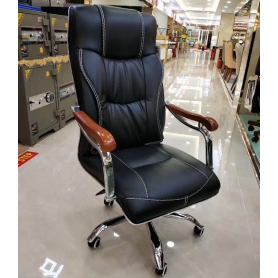 Fauteuil de Bureau Office Desk Chair en Cuir synthétique, hauteur reglable, Fonction Inclinable - Noir