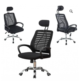Chaise de Bureau Simple et Confortable en Tissu Mesh, avec Accoudoirs, Roulettes, hauteur réglable