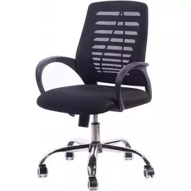 Chaise de Bureau Simple et Confortable en Tissu Mesh, Accoudoirs, roulettes, hauteur reglable