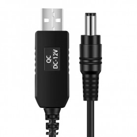Câble USB vers DC 5V à DC 9V/12V, 1 mètre pour Routeur, modem, et autres appareils similaires