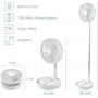 Ventilateur télescopique U-KOU, pliable rechargeable, avec 4 niveaux ajustables