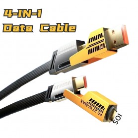 Câble de Charge Rapide, USB vers Type C, 4en1, 65W, téléphones, tablettes et ordinateurs portables