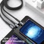 Câble Charge Rapide USB 3en1, 100W, Transparent Lumineux