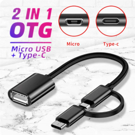 Câble OTG Type C vers USB Adaptateur OTG Micro USB 3.0 2 en 1 Convertisseur USB Type-C Femelle