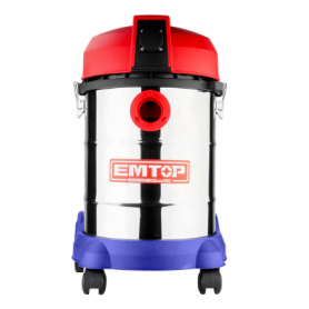 Aspirateur Inox EMTOP EVCR1401, 30L, 1400W, polyvalent , Nettoyage humide et sec