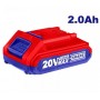 Batterie de replacement Lithium-Ion EMTOP EBPK20011, 20V, 2.0Ah, Indicateur LED de niveau