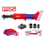Clé à Cliquet Sans Fil EMTOP EDRL206015-3, 20V, avec 3 douilles 13, 17, 19mm
