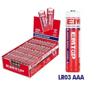 Pile Alkaline EMTOP EALB3001, 1.5V AAA LR6, 2900 mAh, 5 ans de Durée de Vie, en Aluminium