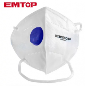 Masque Anti-Poussière EMTOP EDMK0501, Classe FFP2 avec Valve en Polypropylène, fibre filtrante PP, et polyester