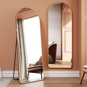 Grand Miroir polyvalente Sol et murale Arqué Pleine Longueur avec Support 160 x 50,8 cm
