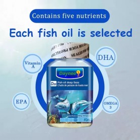 L'huile de poisson de haute mer Daynee avec DHA et l'EPA, riches en acides gras insaturés