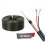 Câble coaxial CCTV RG58, "Echo link", noir, data & power, 100 M, pour petits projets