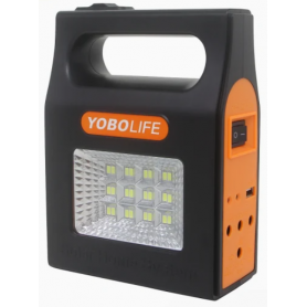 Système de générateur solaire Yobolife LM-3603, 12 V, 6000mAh , avec Éclairage LED & Lampe de Poche LED