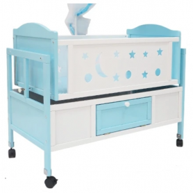 Lit Berceau pour bébé Multifonctionnel en bois massif et metal, Style Moderne de Qualité Supérieure