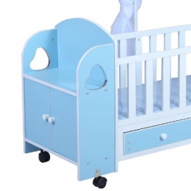 Lit Berceau Multifonctionnel pour bébé en bois massif et metal, Style Moderne de Qualité Supérieure