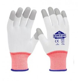 Gants Enduits de PU, EMTOP EPGV0201, XL, Trempés, pour Environnement Huilé